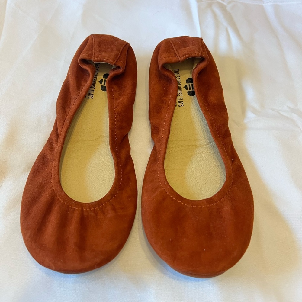 Rust Suede Ballet Flats by Storehouse